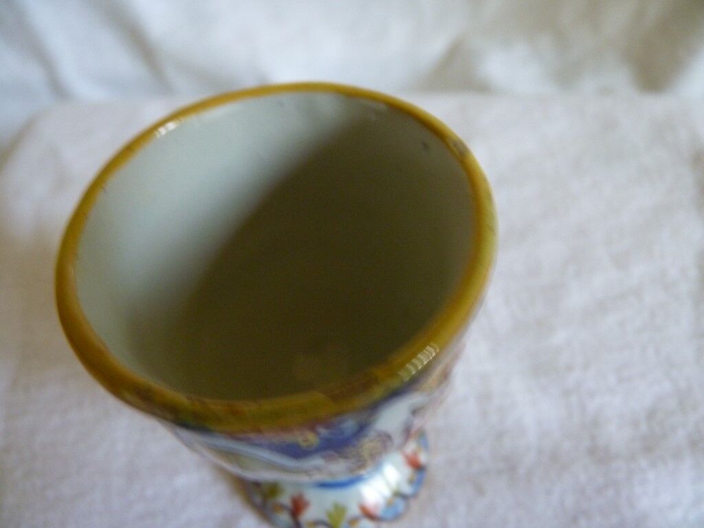 Egg cups couple Rouen faience