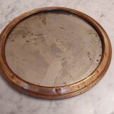Round brass tray and mirror