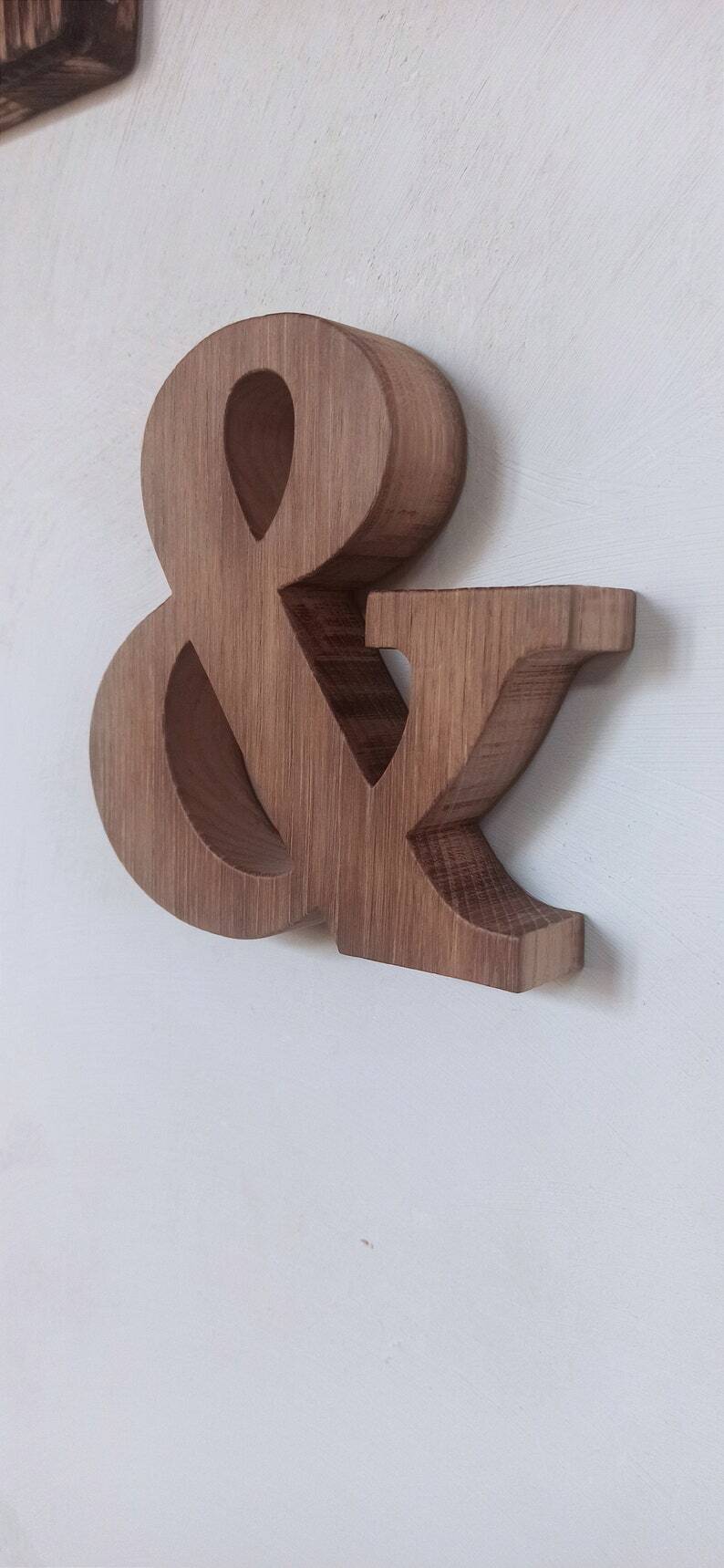 Letter &, wooden printing letter, wooden wall decoration, letter to place, decoration
