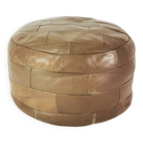 Patchwork leather pouf, Germany 1970s