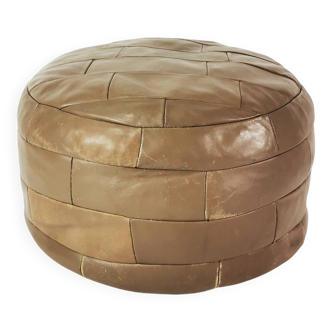 Pouf en patchwork de cuir, Allemagne, années 1970