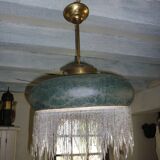 Pendant lamps in polished glass with bead fringe, Ø 40 cm