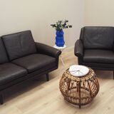 Brown leather armchair, Danish design, 1960s, designer: Aage Christiansen,