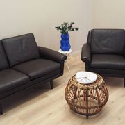 Brown leather armchair, Danish design, 1960s, designer: Aage Christiansen,
