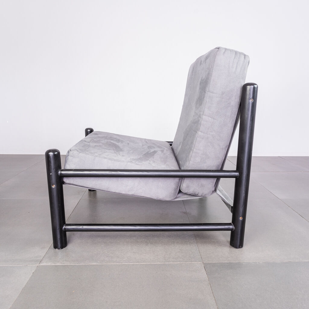 Pair armchairs black velvet 70