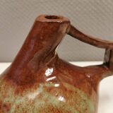 Ceramic jug/vase, Danish in beautiful earthy brown colours with light blue/green details.