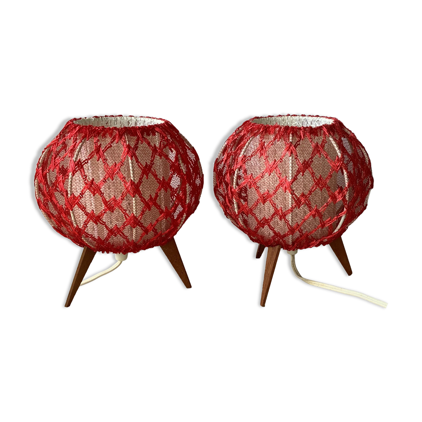 Bedside lamps compass feet fifties - rare