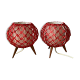 Bedside lamps compass feet fifties - rare