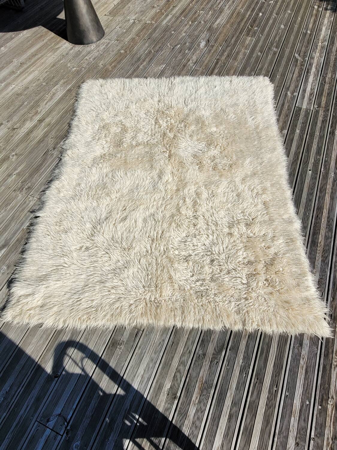 Vintage wool shaggy rug 230x180cm