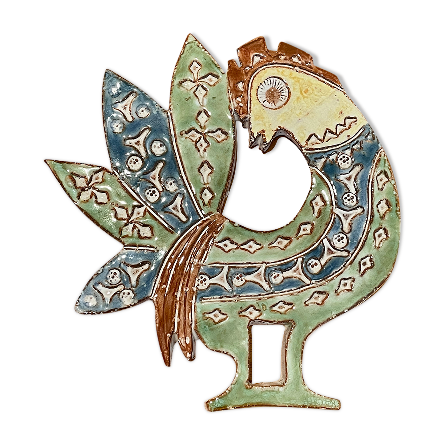 Ceramic plate rooster