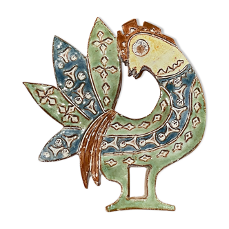 Ceramic plate rooster