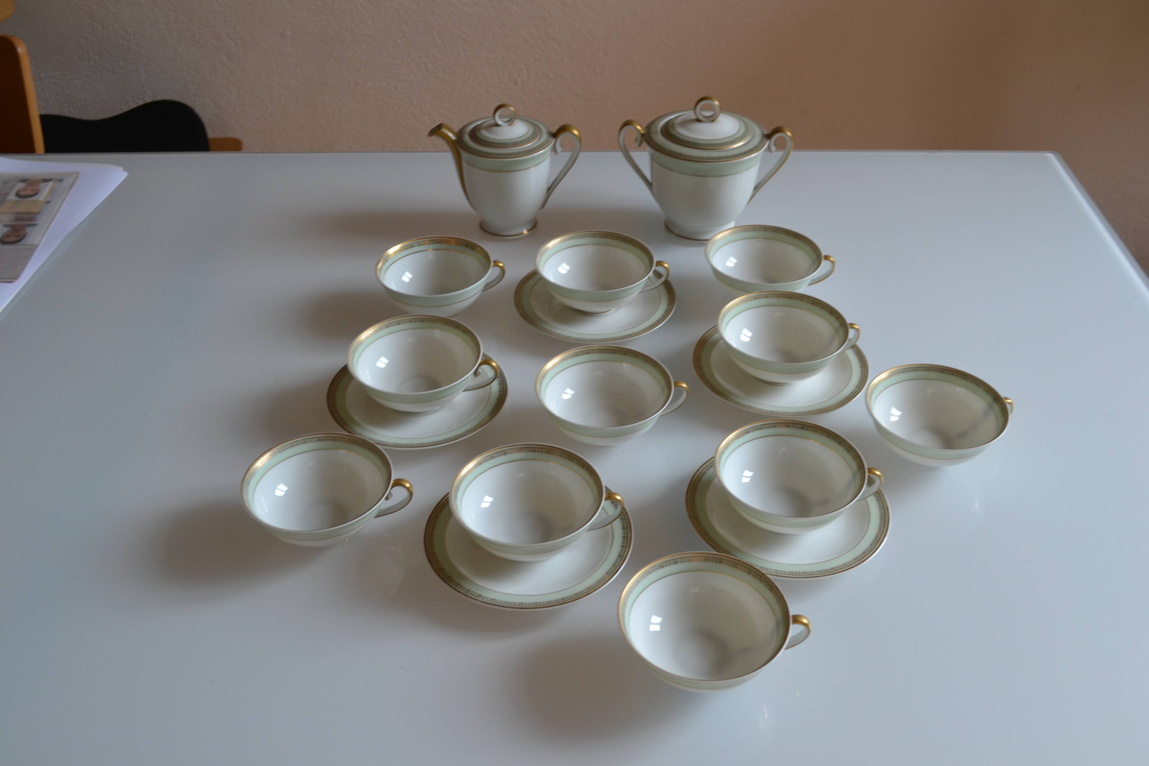 Service à thé ou à café porcelaine de Limoges A. Giraud & Brousseau 1940