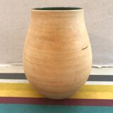 Vase Old CeramicCAPVERN Main Decoration Salins FRANCE Beige inter. Vintage Green
