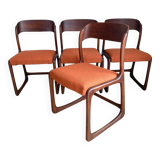 Set of 4 Baumann sled chairs