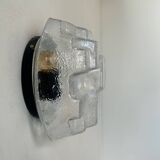 Vintage wall lamp in pressed molded bubble glass, France 1960