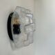 Vintage wall lamp in pressed molded bubble glass, France 1960