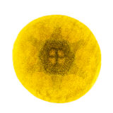 Geel round rug by Desso, 1970s