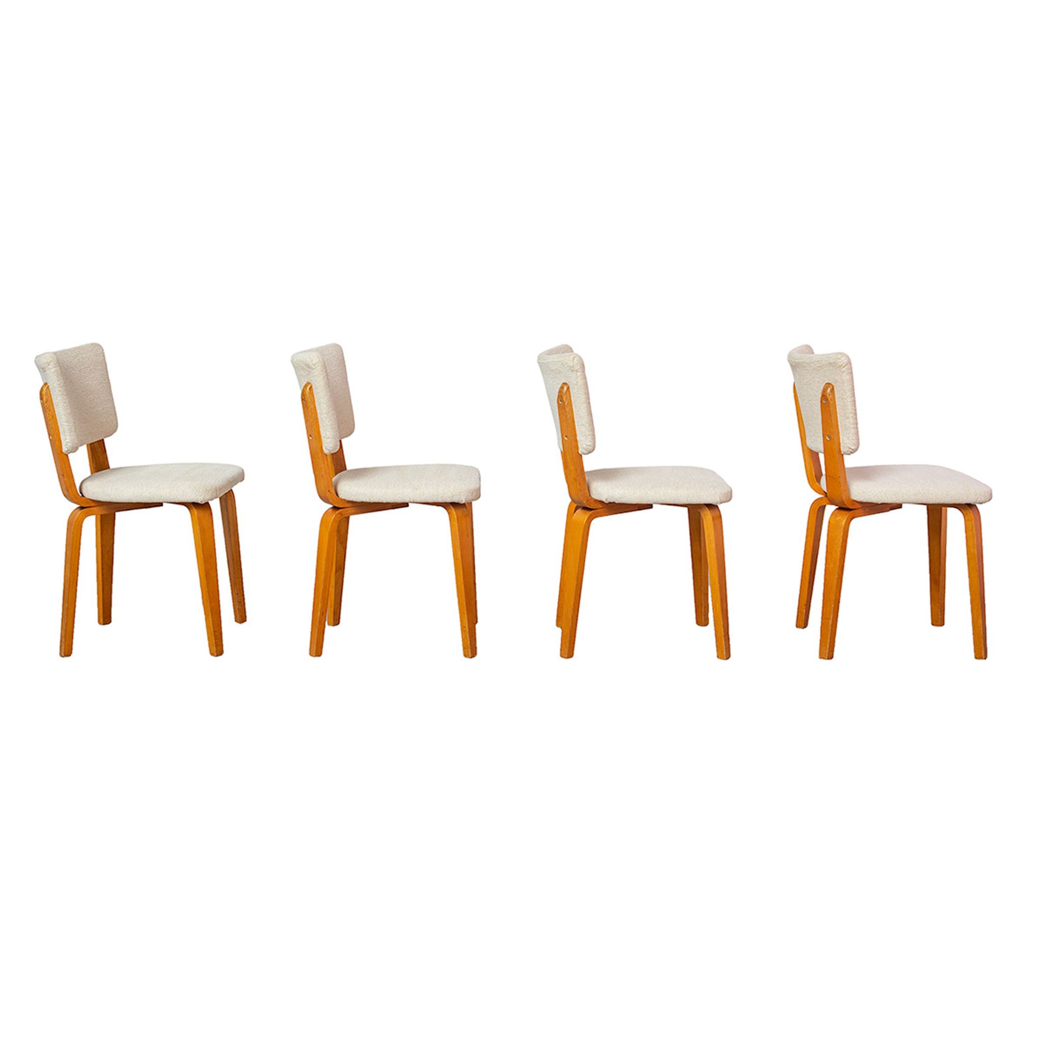 4 chaises de Cor Alons bois 1950