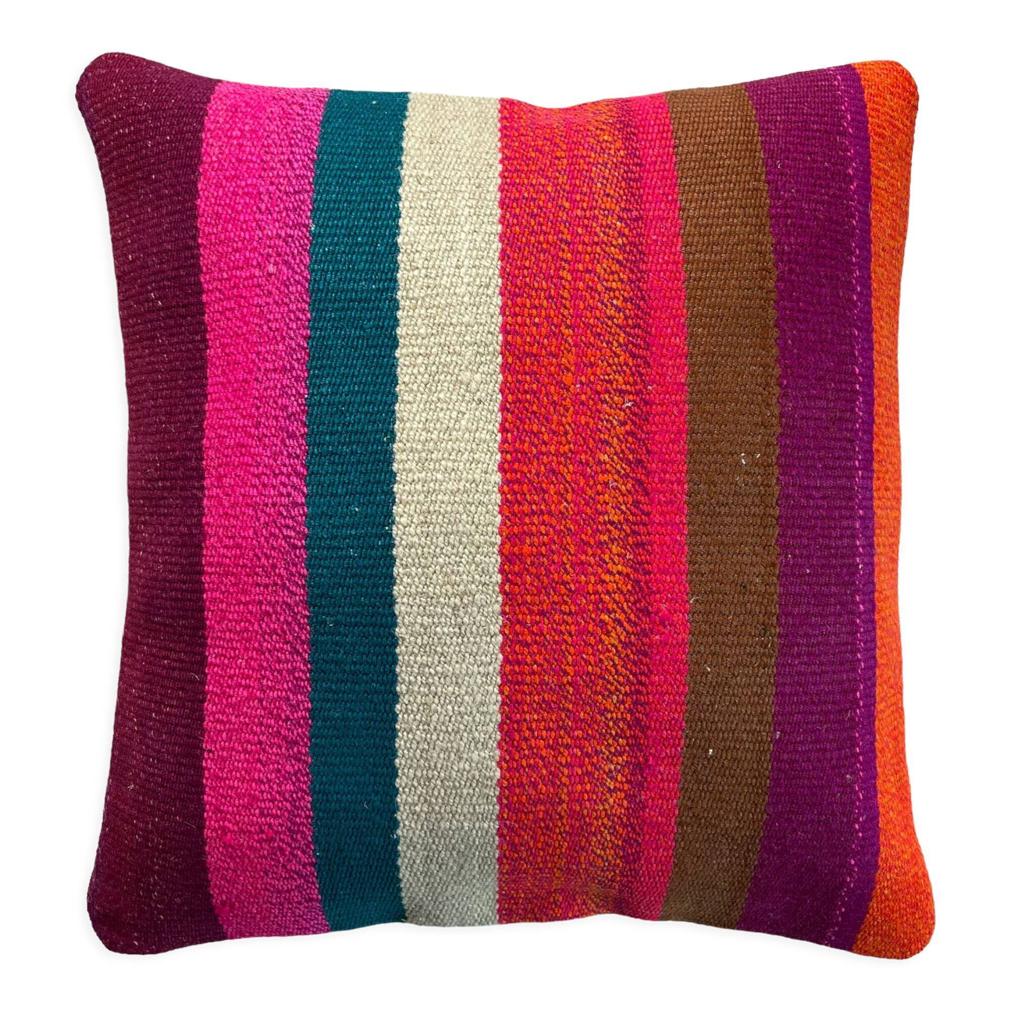 Vintage turkish kilim cushion cover 40 x 40 cm