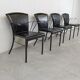 Vintage black leather dining chairs by Arrben, 1980s