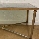 Glass and brass coffee table