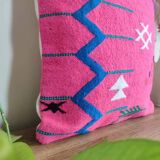 Coussin berbère rose et bleu