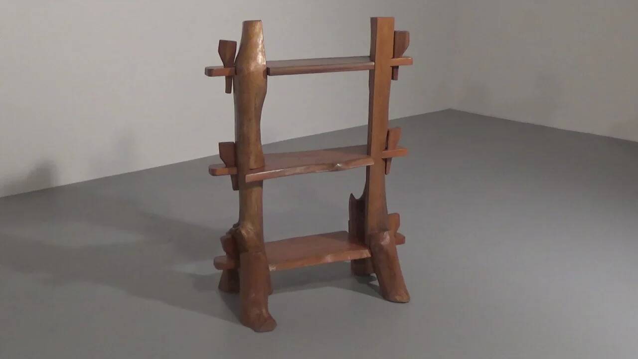 A playful mid-century French wooden bookcase 1960