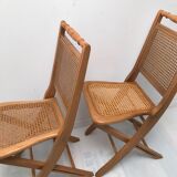 Pair vintage cannesy folding chairs