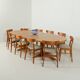 Danish extra large oak extension oval table attributed to Skovby, 1970s