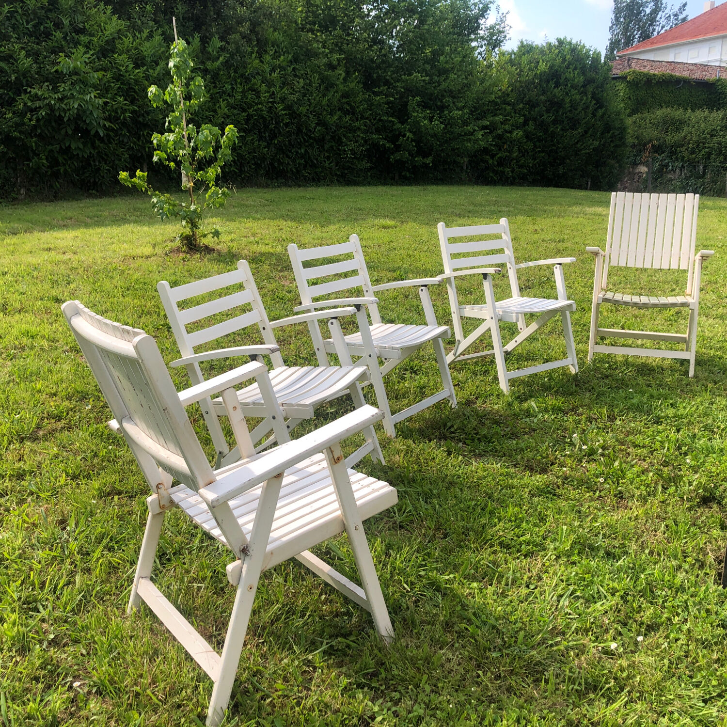5 fauteuils de jardin 1970-1980