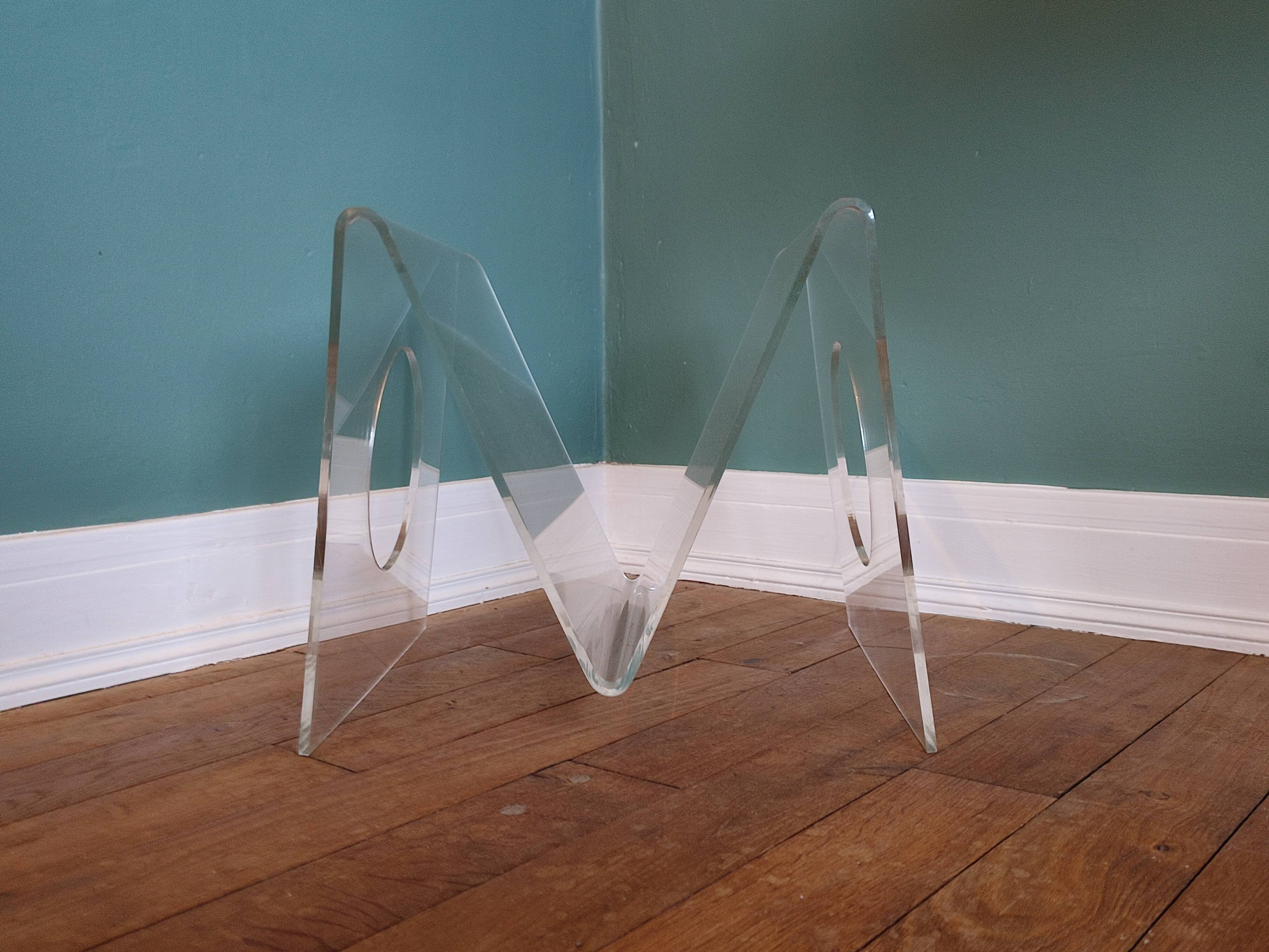 Vintage plexiglass magazine door roche bobois