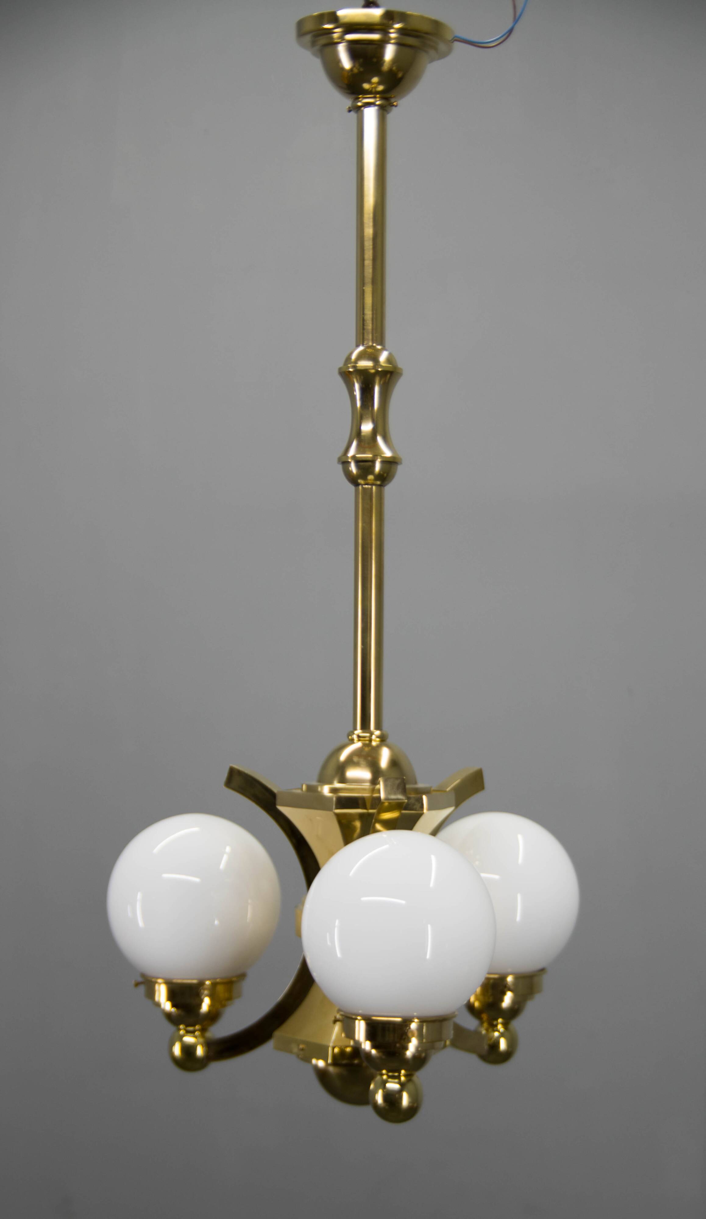 Art Deco Chandelier by Gocar, 1910s, Restored