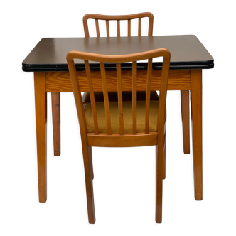 Farm House Table with 2 Slat Back Chairs