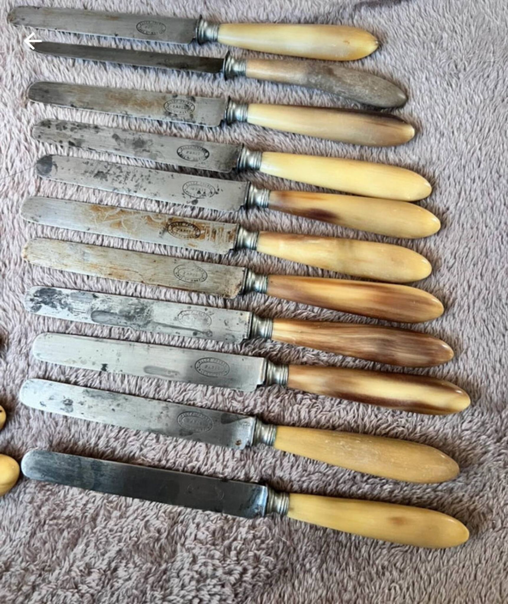 Silver-plated metal steel knives horn GO BROTHERS