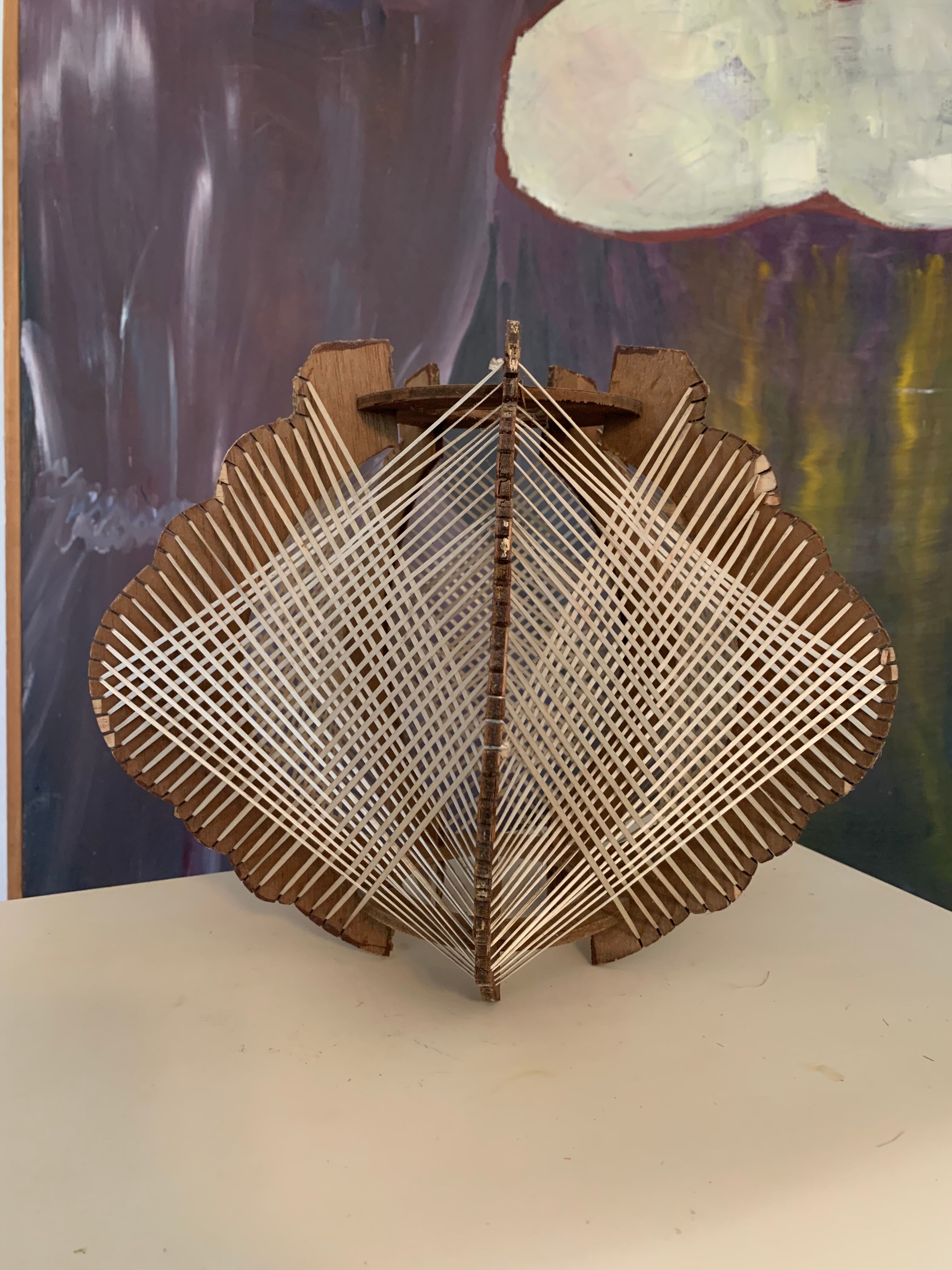 Suspension bois et fil scandinave vintage