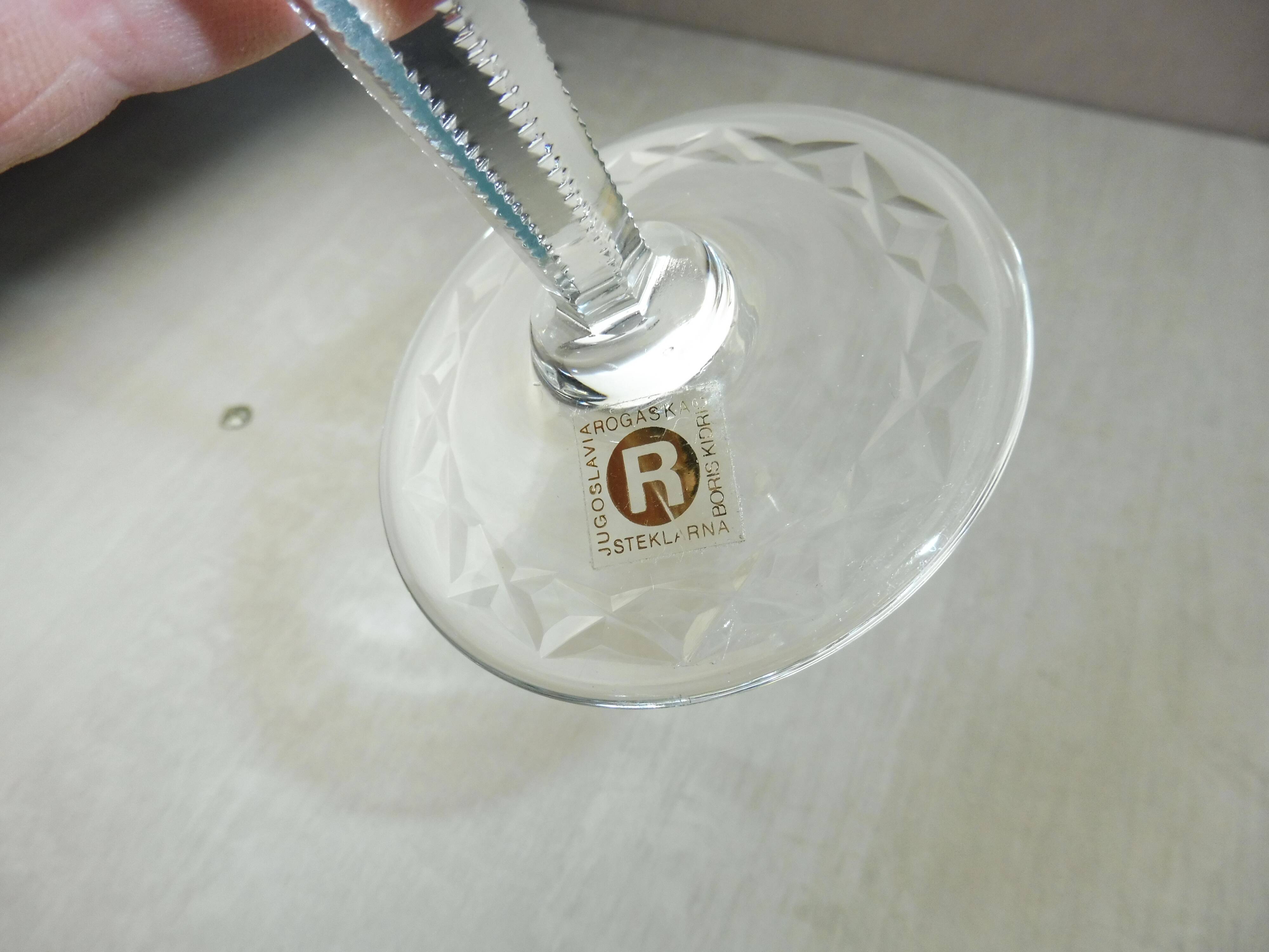 Former cut, engraved crystal water glass, Rogaska Gallia, Slovenia