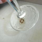 Former cut, engraved crystal water glass, Rogaska Gallia, Slovenia