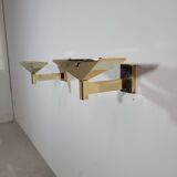 Pair of vintage brass wall lights Verre Lumiere