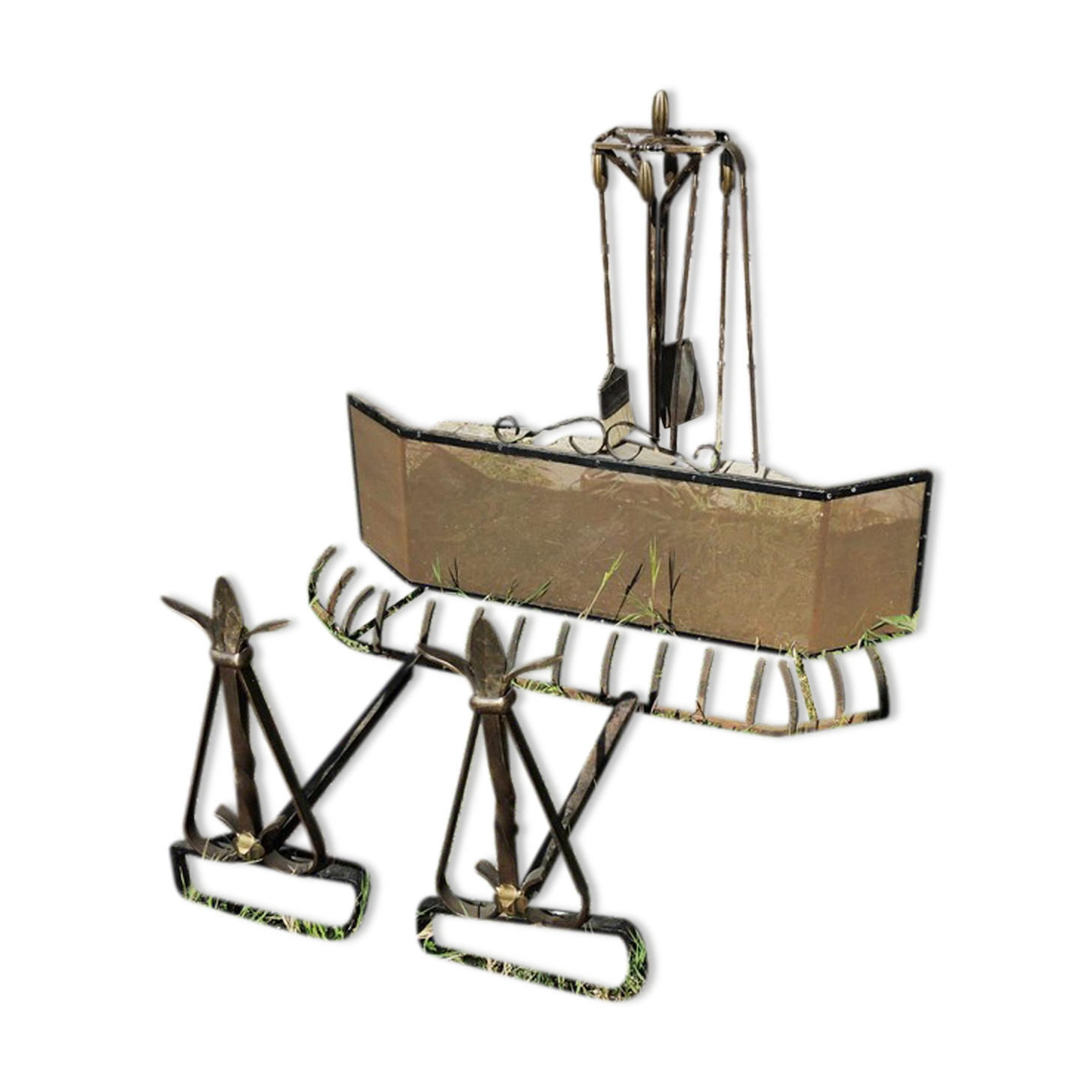 Former forged iron chimney set (9 pieces)