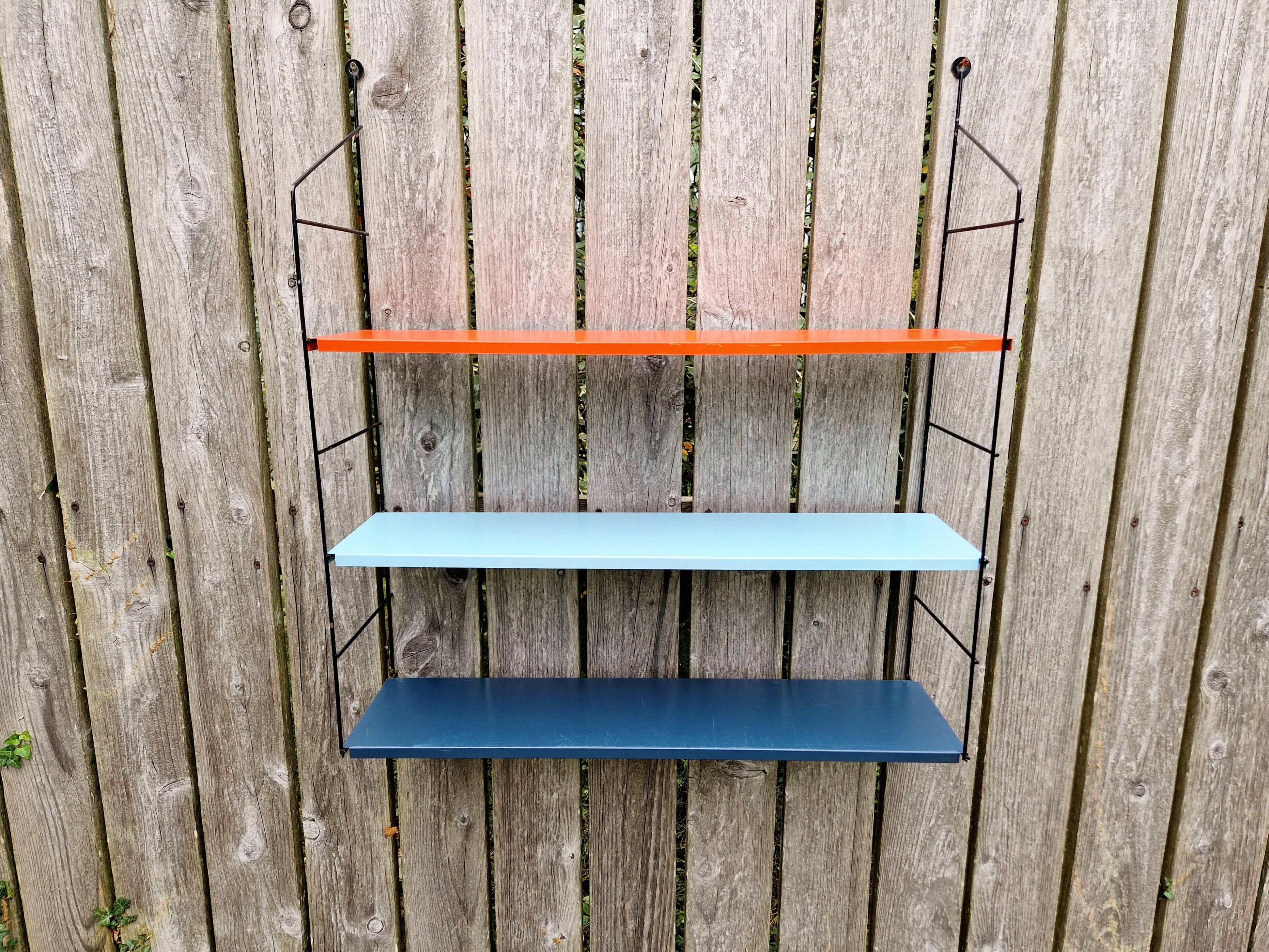 Vintage metal wall shelf, 60s