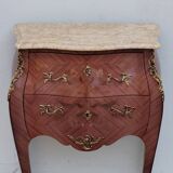 Louis XV Style Commode Stamped in Richly Decorated Rosewood Marquetry