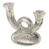 2-branch glass candlestick
