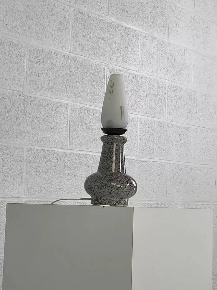 Vintage ceramic and opaline lamp