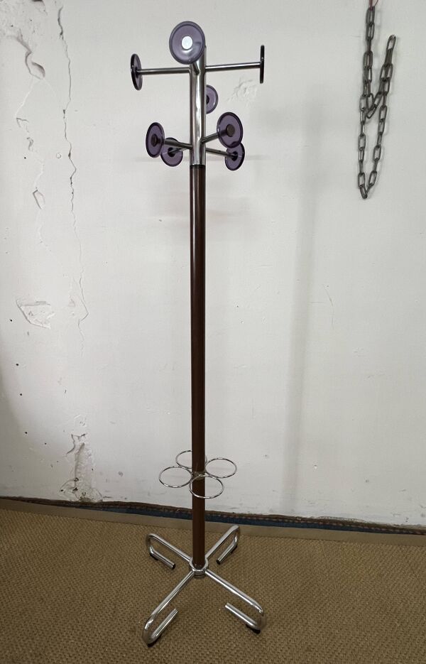 Porte manteau industriel en métal chromé