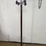 Industrial coat rack in chrome metal