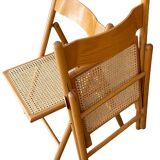 Pair of folding caned chairs