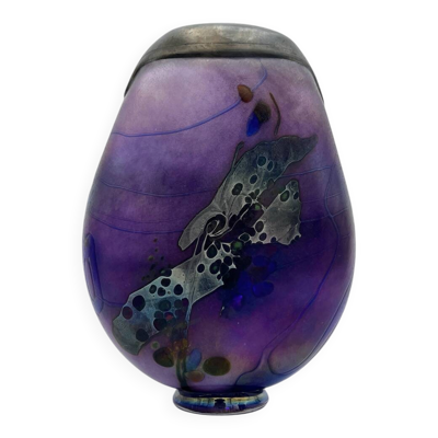 Vase Studio Glass Robert Pierini Signé 1990 Verrerie d'Art 4.2kg XXL