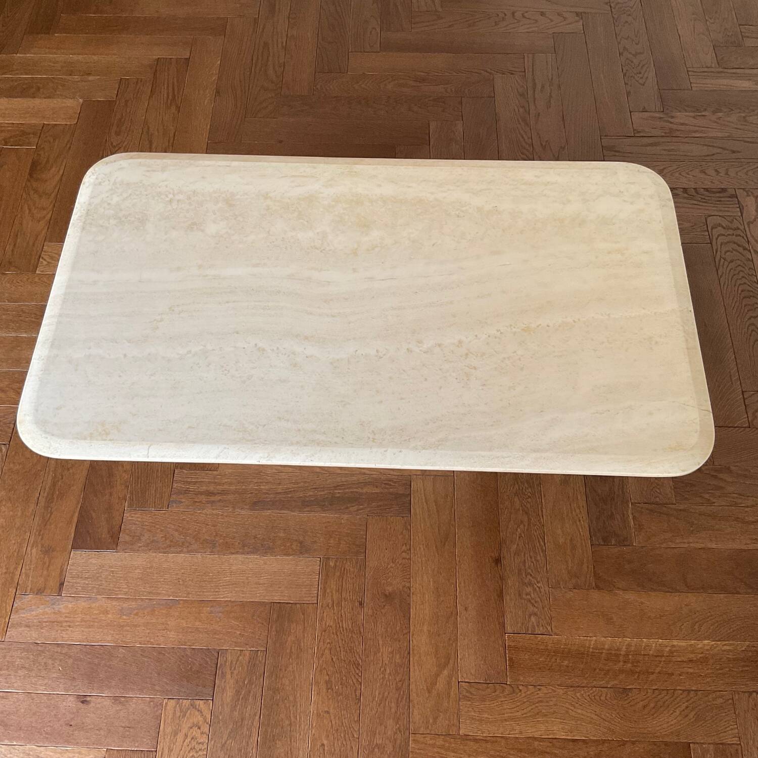 Table basse travertin vintage années 70