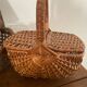 Old baskets and woven wicker basket.