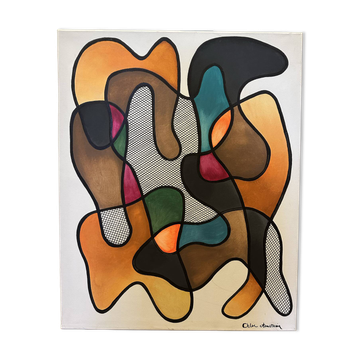 Peinture abstraite originale 83x60cm signée sans cadre.